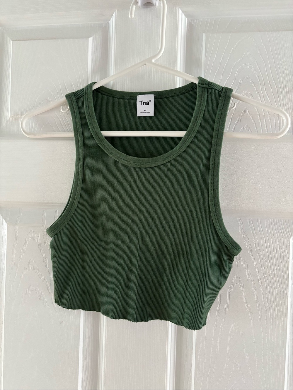 TNA Green Ribbed Cropped Tank - Picture 1 of 2